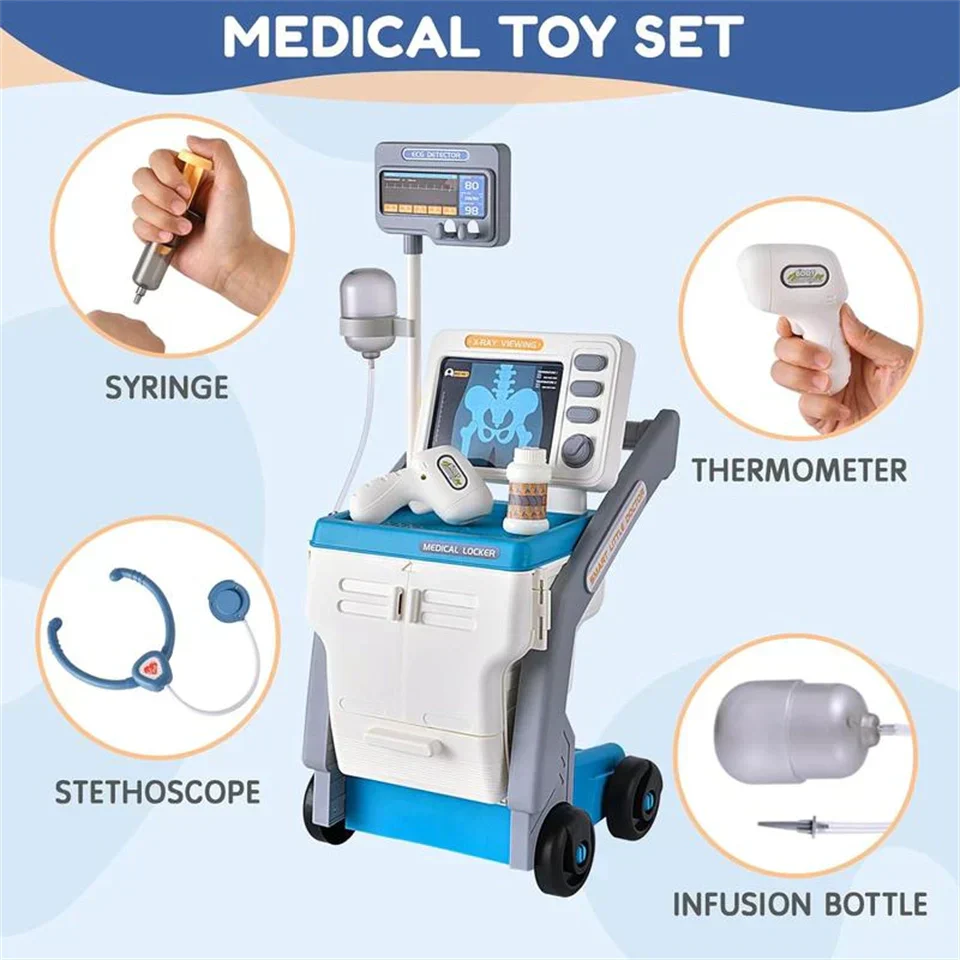 Toy Medical Set with Stethoscope and X-ray Images