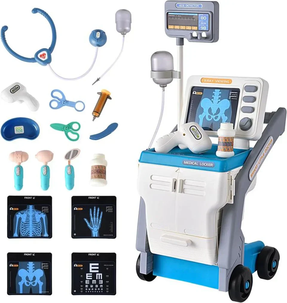 Toy Medical Set with Stethoscope and X-ray Images