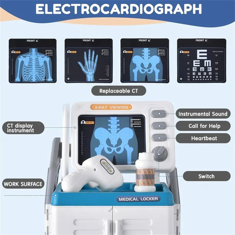 Toy Medical Set with Stethoscope and X-ray Images