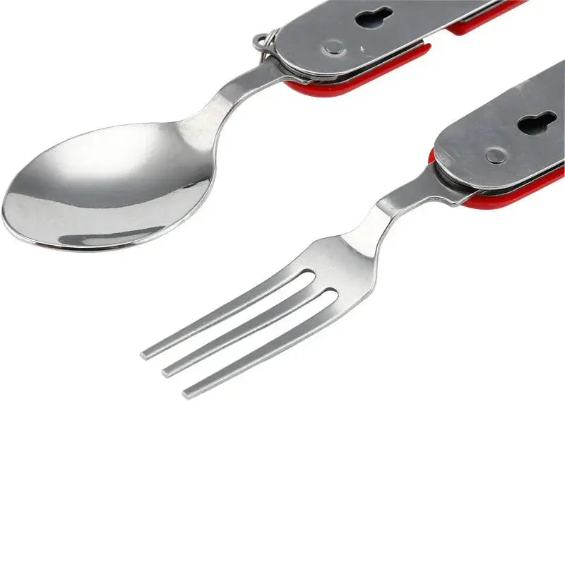Pocket-Sized Stainless Steel 4-in-1 Cutlery Set – Foldable Design