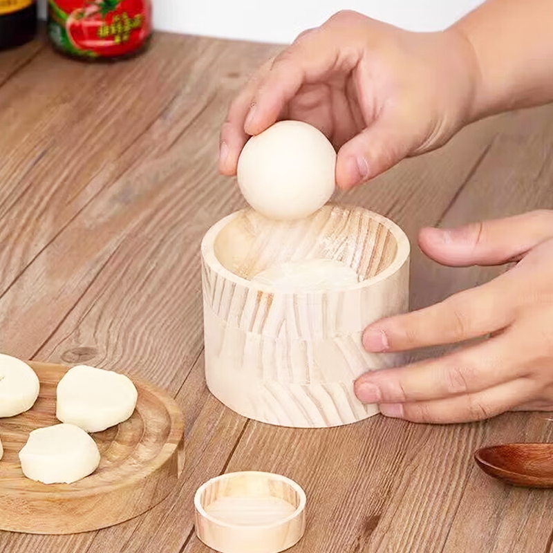 Wooden Dough Press with Non-Stick Surface for Dumplings