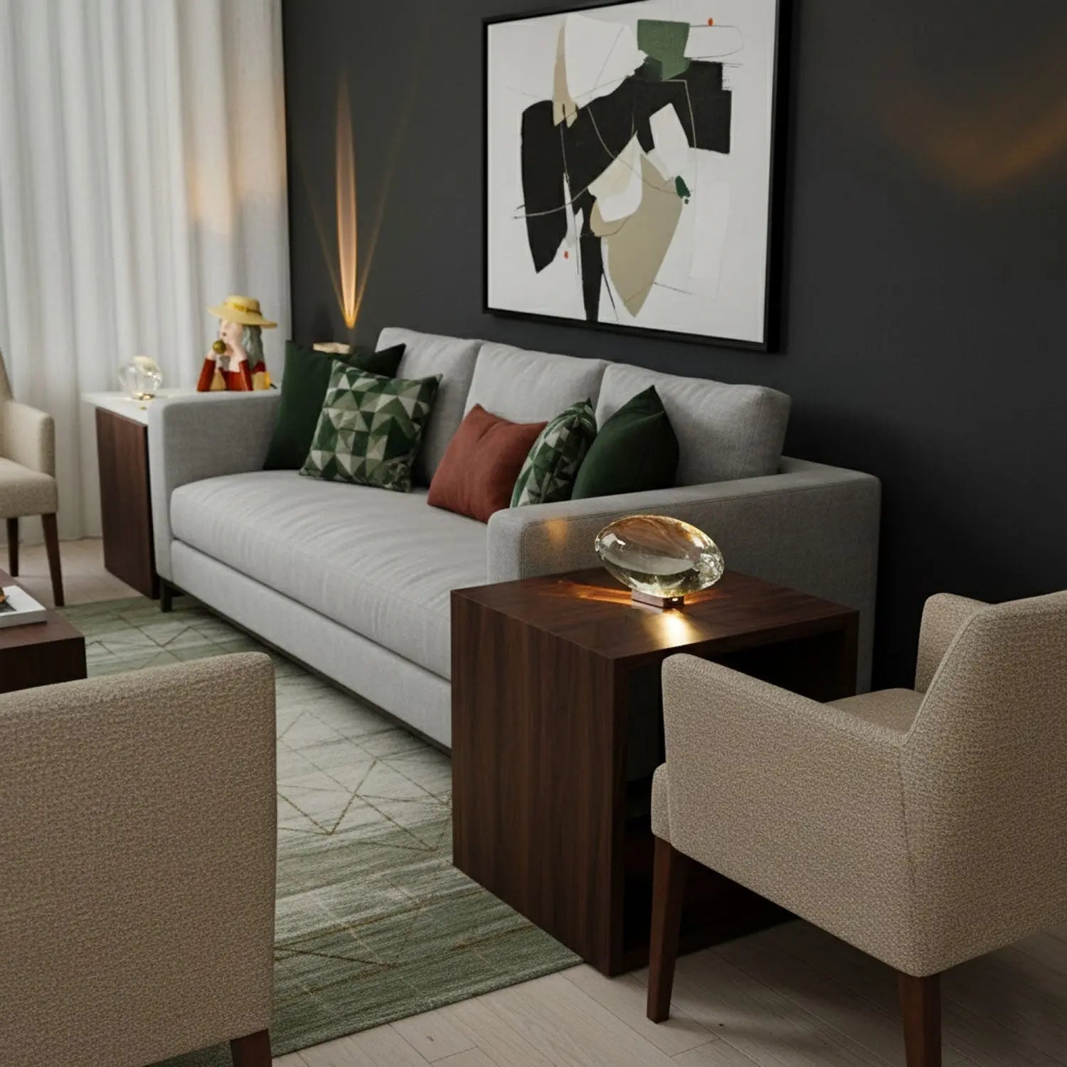 Arc-Shaped Crystal Light Fixture – Soft Glow for Any Space