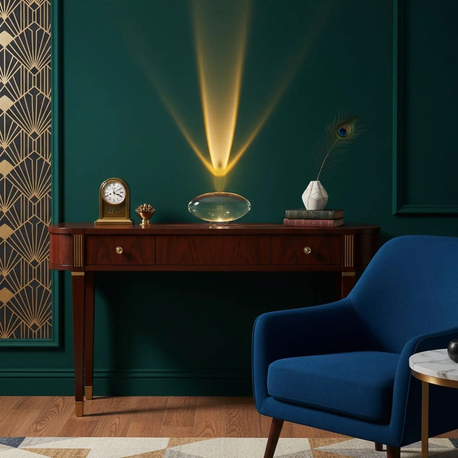 Arc-Shaped Crystal Light Fixture – Soft Glow for Any Space