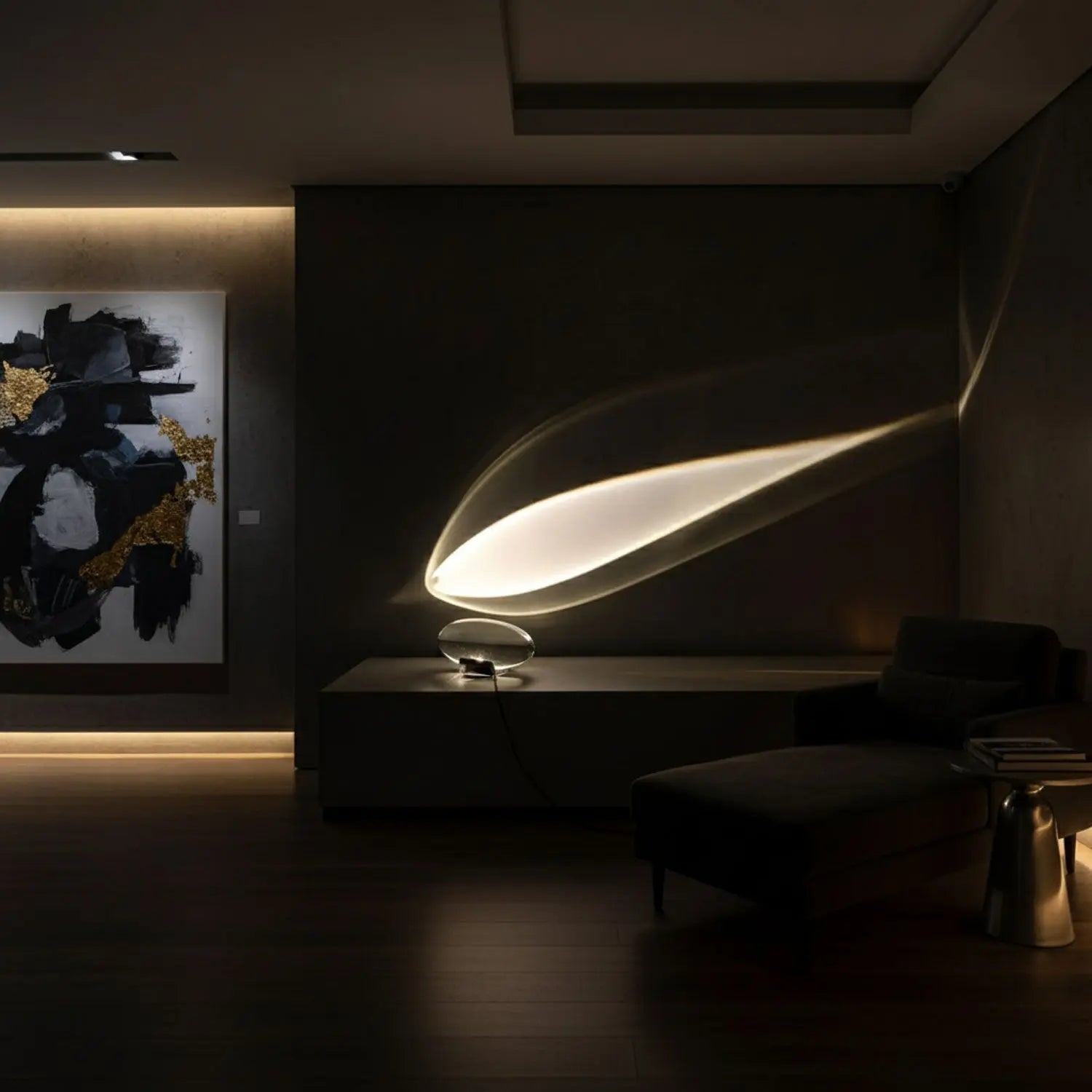 Arc-Shaped Crystal Light Fixture – Soft Glow for Any Space