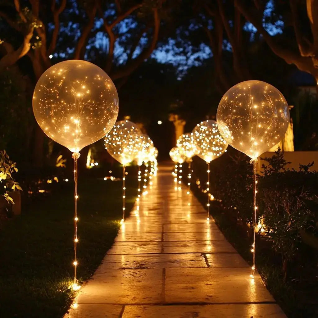 Set of 10 LED Balloons – Warm White Lighting for Celebrations