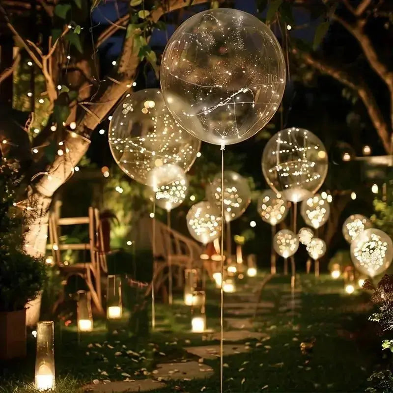 Set of 10 LED Balloons – Warm White Lighting for Celebrations