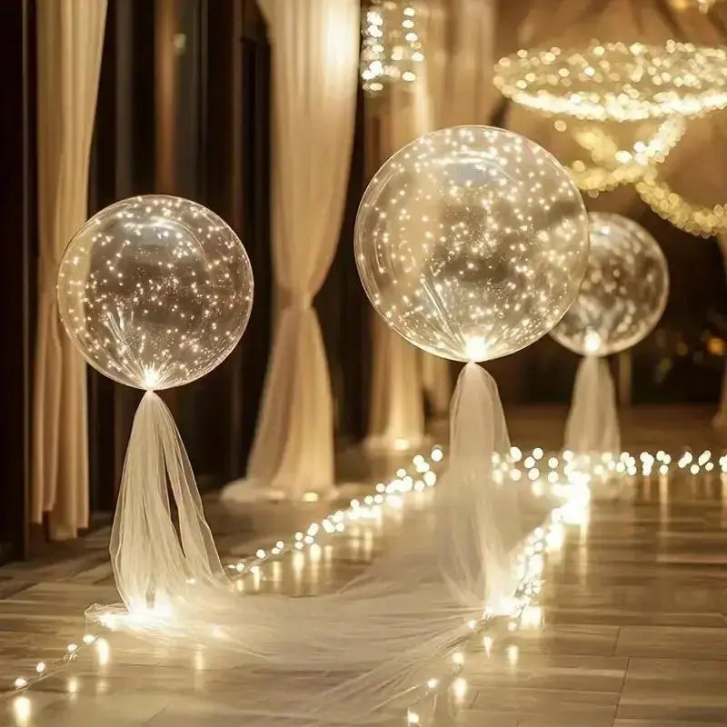 Set of 10 LED Balloons – Warm White Lighting for Celebrations