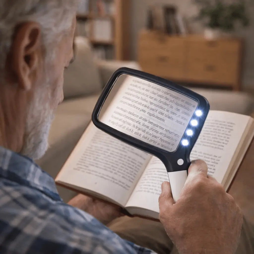 Handheld LED Magnifying Glass for Easy and Clear Reading of Small Text