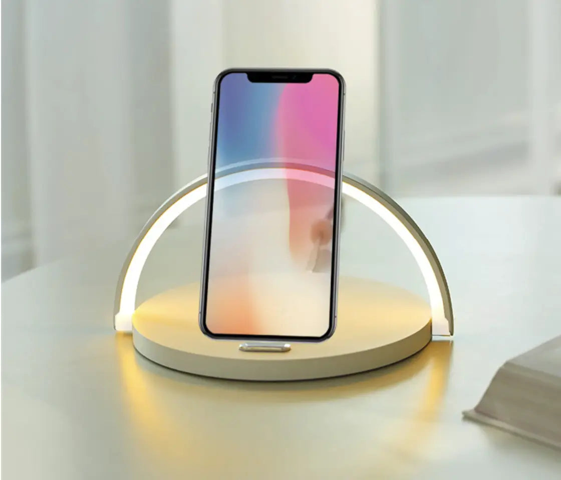 Dimmable LED Nightstand Lamp with Wireless Charging Feature