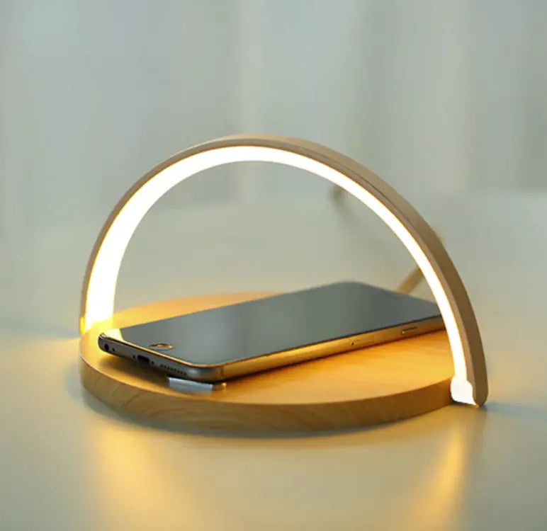 Dimmable LED Nightstand Lamp with Wireless Charging Feature