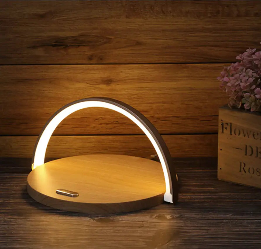 Dimmable LED Nightstand Lamp with Wireless Charging Feature