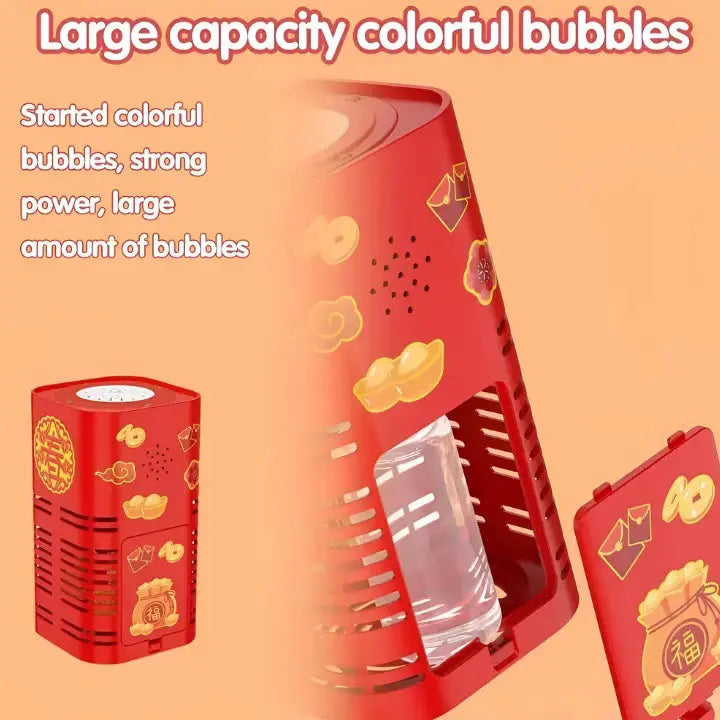 Battery-Powered Bubble Machine with LED Light Effects for Outdoors
