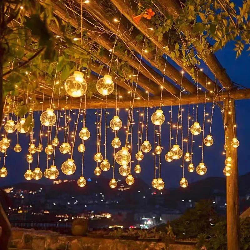 Waterproof Outdoor String Lights with Solar LED Bulbs