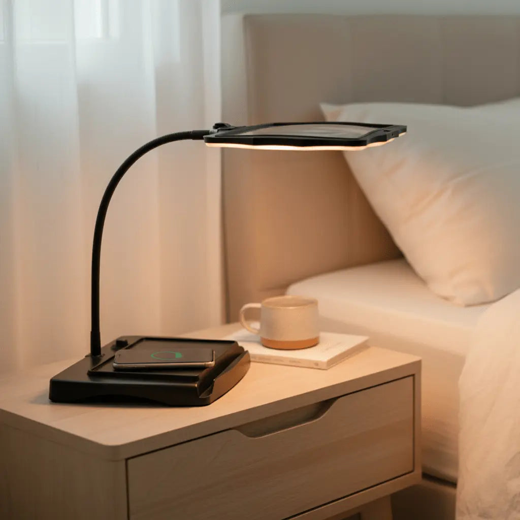 Hands-Free Magnifying Lamp with LED for Reading and Precision Tasks