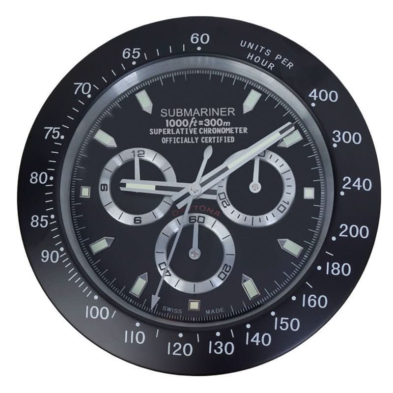Modern Wall Clock in Stainless Steel with Luminous Hands – Silent Quartz for Home & Office