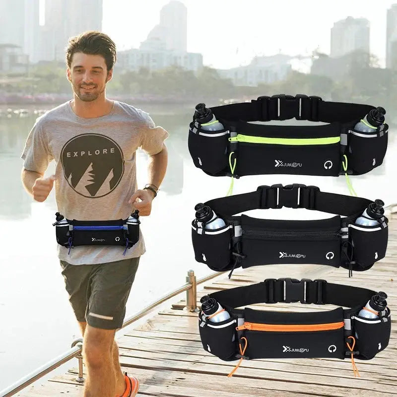Hands-Free Hip Bag with Water Bottles for Running