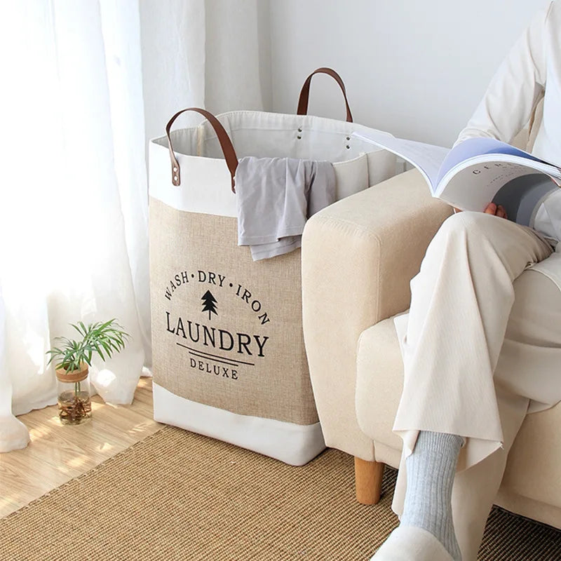 Chic Fabric Laundry Basket with Elegant Handles – Oversized Organizer