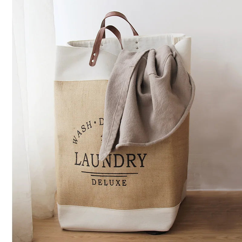 Chic Fabric Laundry Basket with Elegant Handles – Oversized Organizer