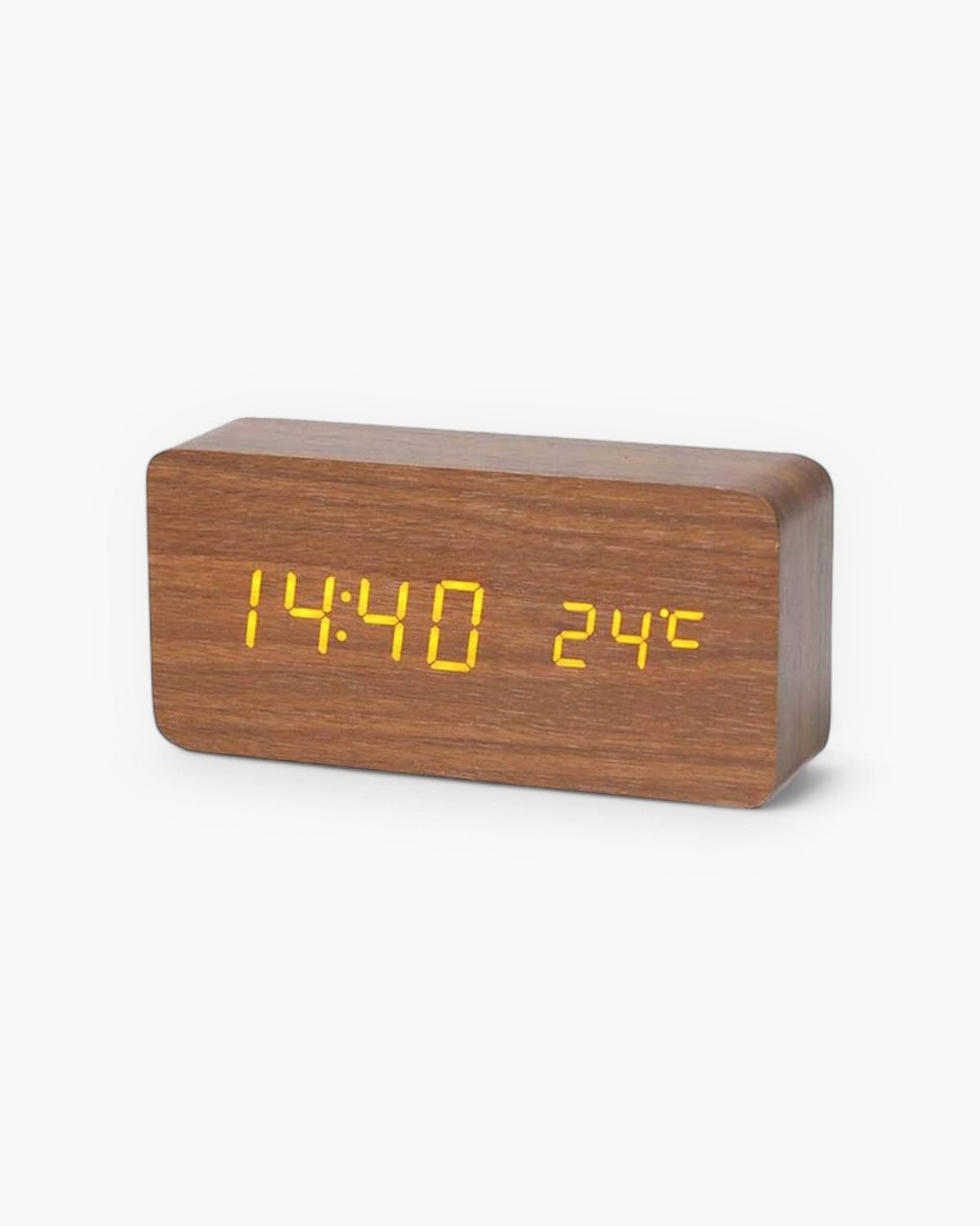 LED Display Wooden Alarm Clock – Digital Timekeeper