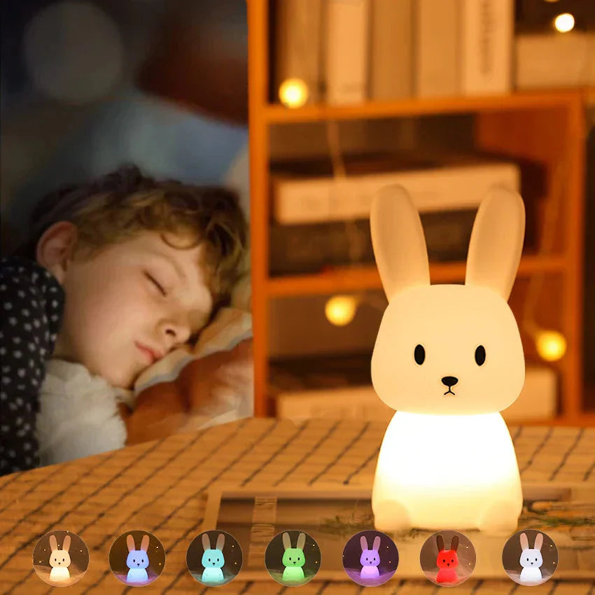 Touch-Controlled USB Charging Rabbit LED Night Light