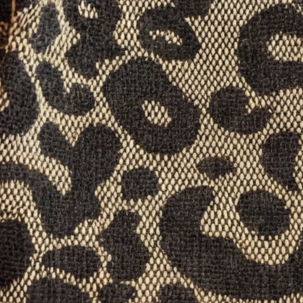 Leopard Print Canvas Tote with Gold Chain Handles