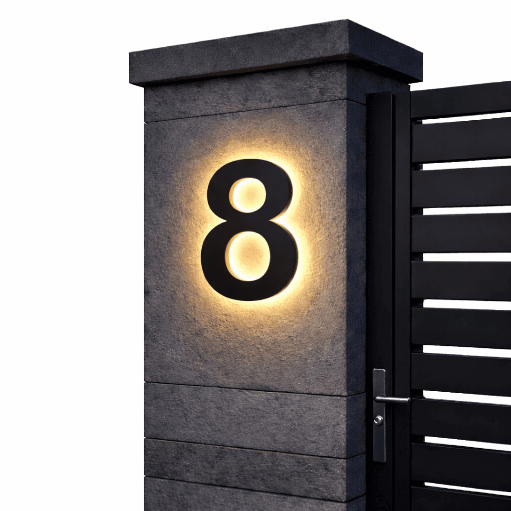 Custom Size Waterproof LED House Number Sign - Modern Design
