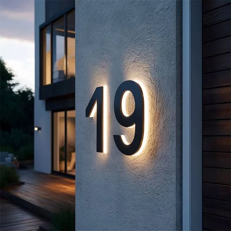 Custom Size Waterproof LED House Number Sign - Modern Design