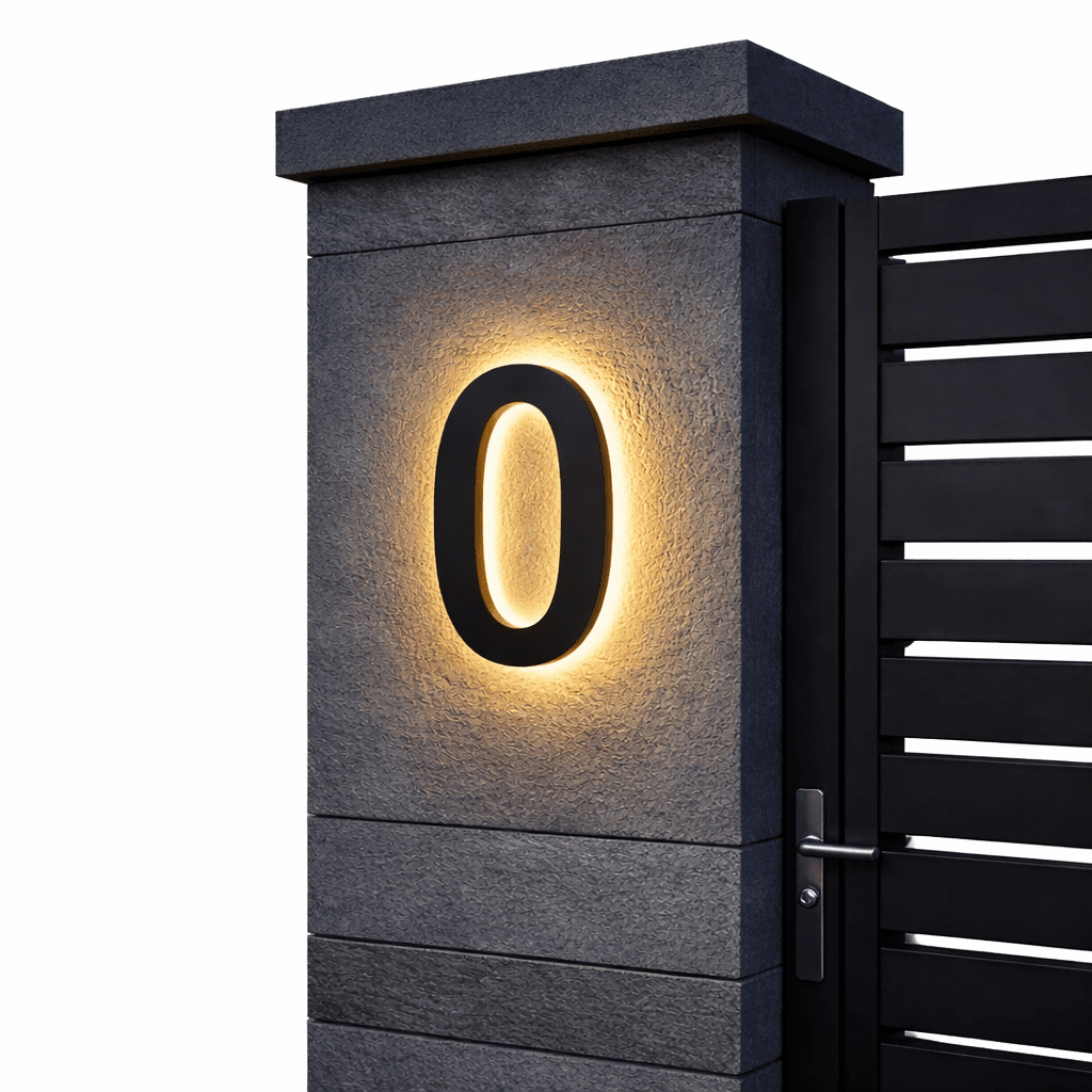 Custom Size Waterproof LED House Number Sign - Modern Design