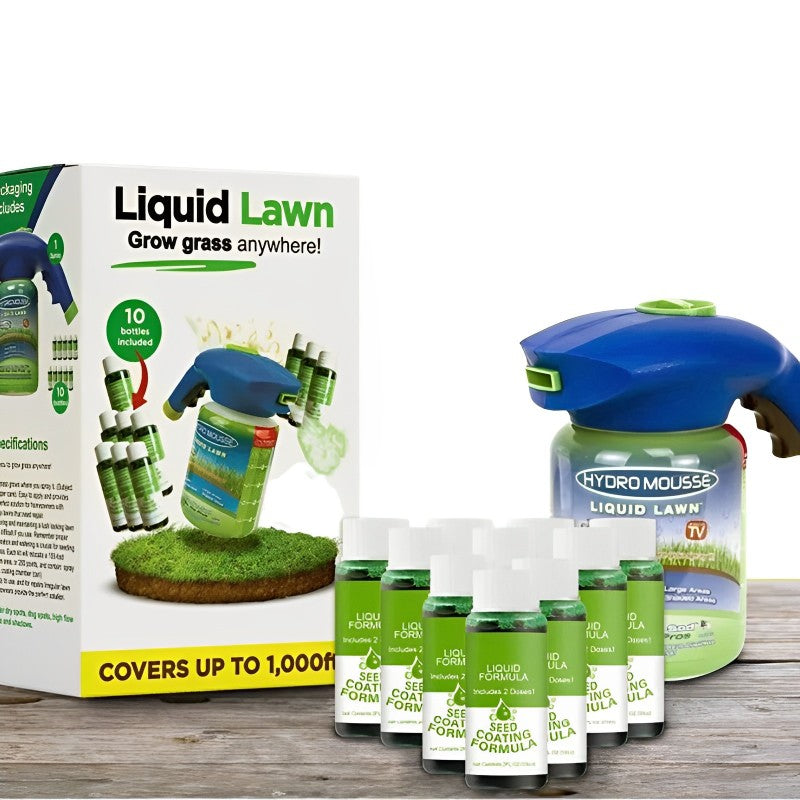Grass Seed Spray and Liquid Lawn Treatment for Bare Spots