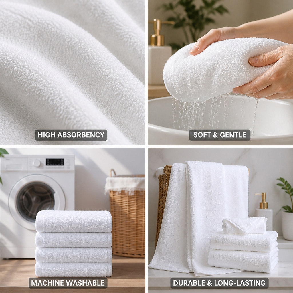 100% Cotton High-Absorbency Terry Towel Set