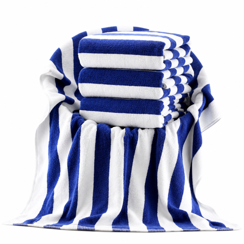 100% Cotton Quick-Dry Striped Bath Towel