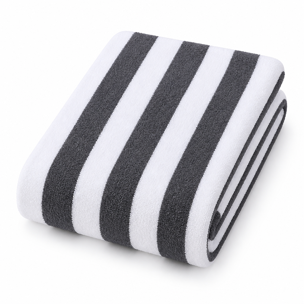 100% Cotton Quick-Dry Striped Bath Towel
