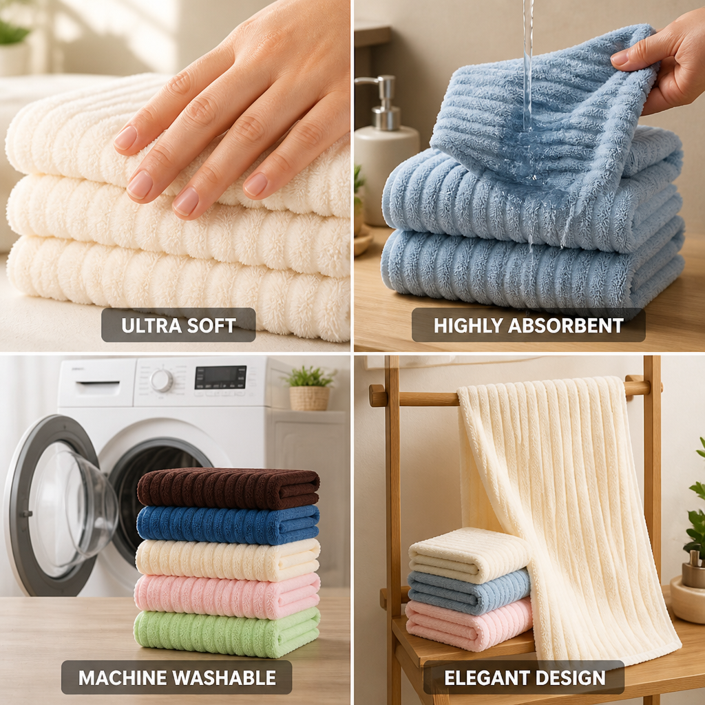 100% Cotton & Quick-Dry Terry Towel Set