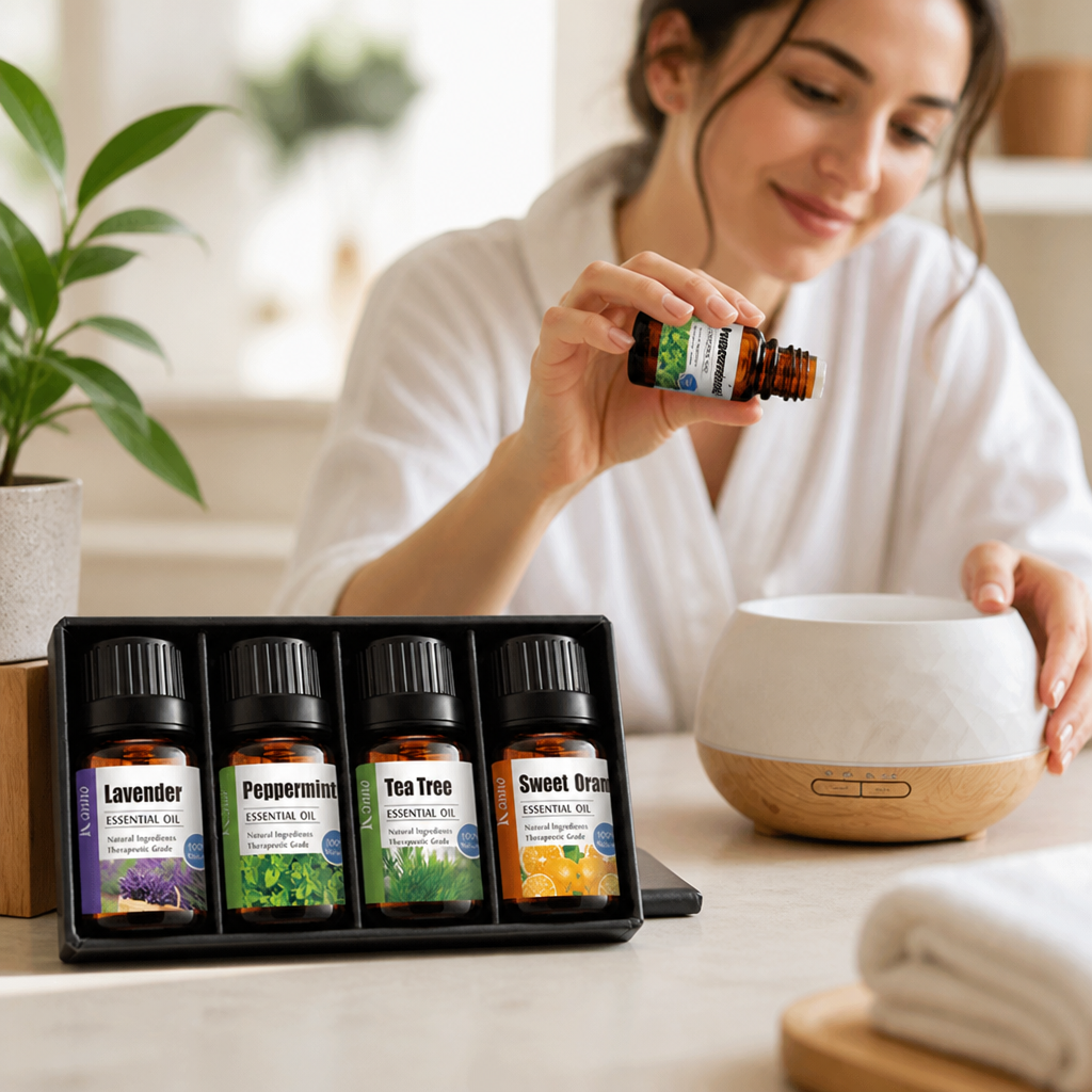 100% Pure Aromatherapy Essential Oil Kit (4 x 10 ml)