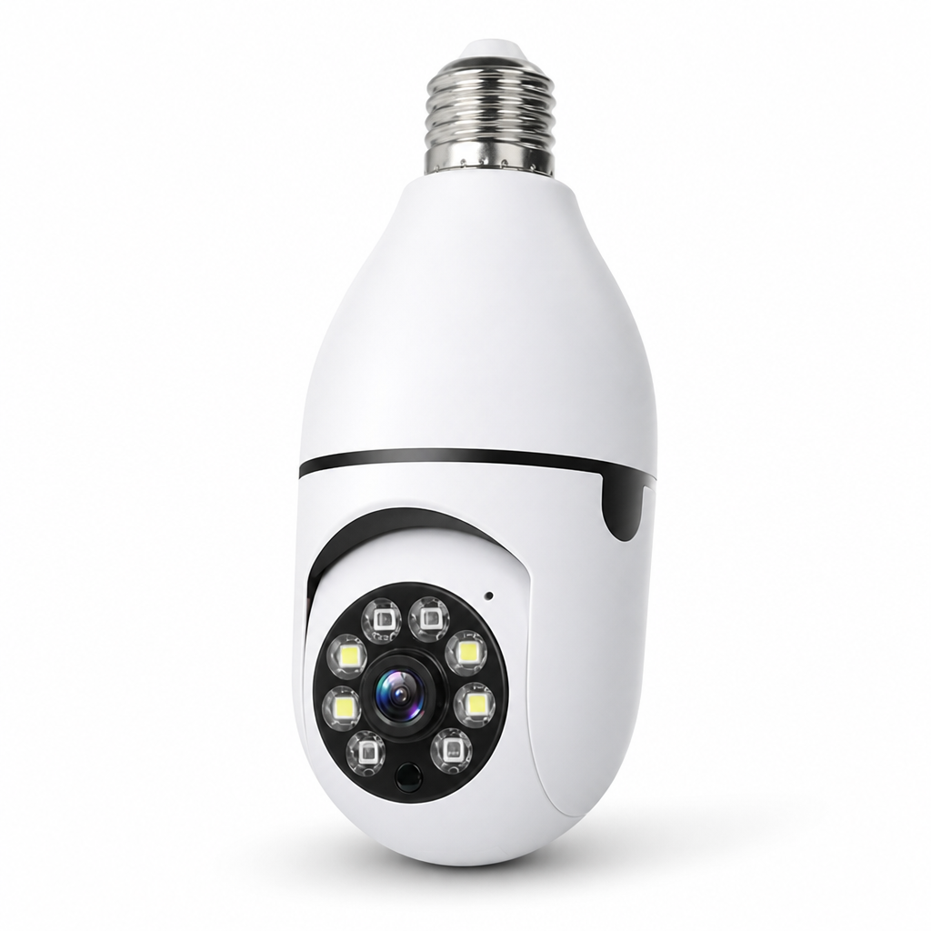 1080P Night Vision & Motion Detection Light Bulb Security Camera (E27 Socket)