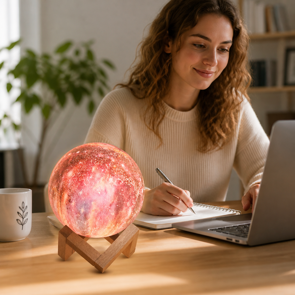 16-Color Touch & Remote Moon Lamp (USB Rechargeable)