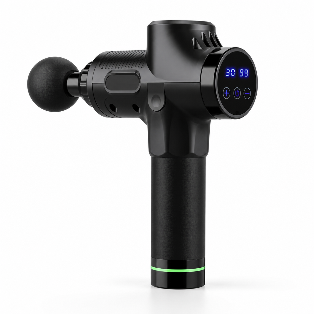 20-Speed Deep-Tissue Percussion Massage Gun (6 Interchangeable Heads)