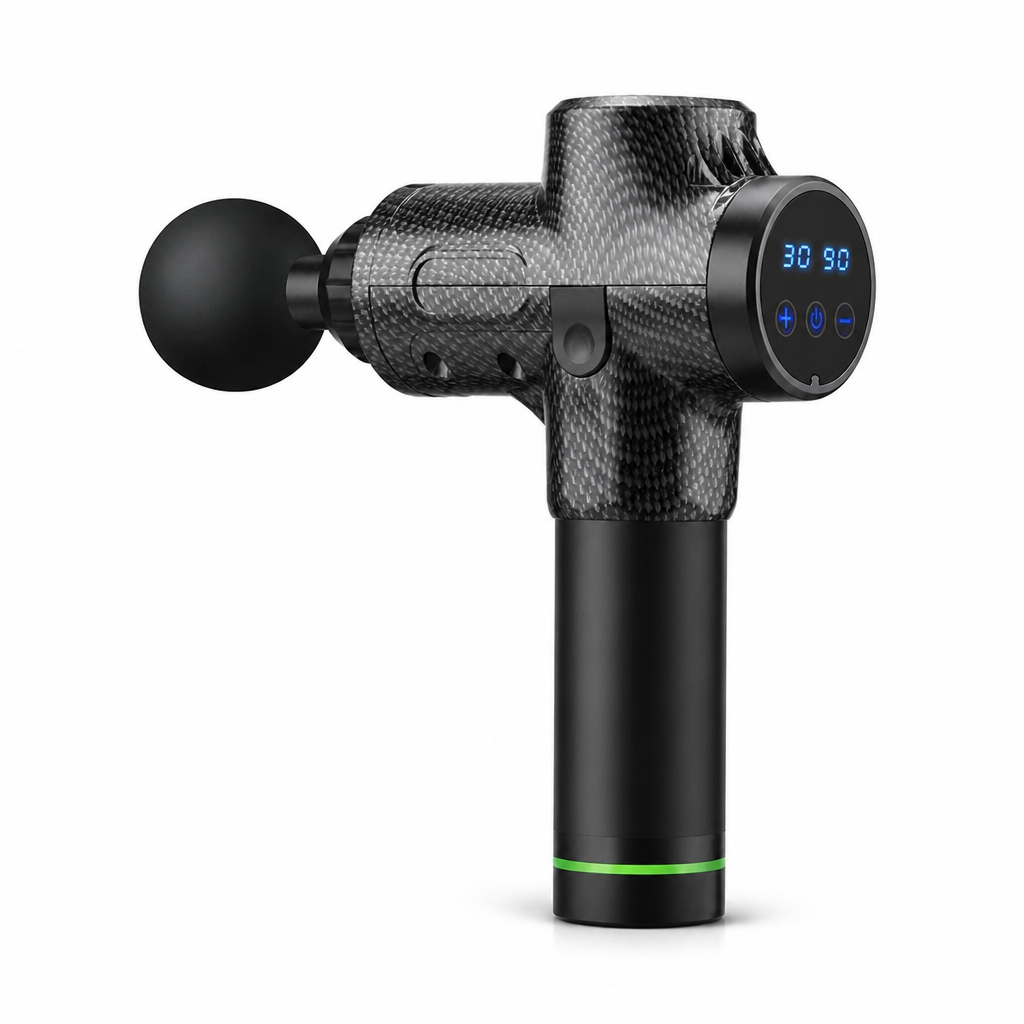 20-Speed Deep-Tissue Percussion Massage Gun (6 Interchangeable Heads)