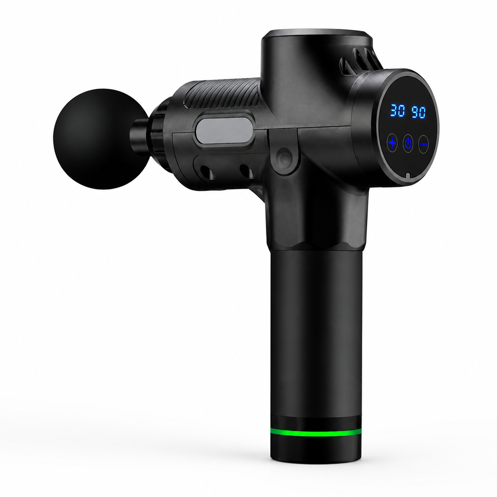 20-Speed Deep-Tissue Percussion Massage Gun (6 Interchangeable Heads)