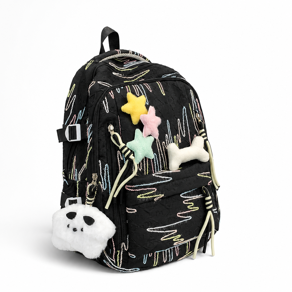 3D Character Adjustable Padded Kids Backpack (Multiple Compartments)