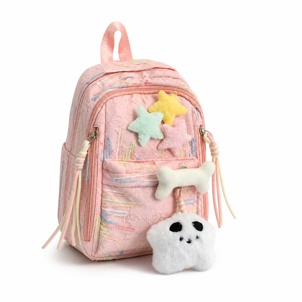 3D Character Adjustable Padded Kids Backpack (Multiple Compartments)