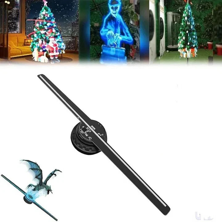 3D Hologram Fan Projector High-Resolution Daylight-Visible Adjustable Brightness & Angle