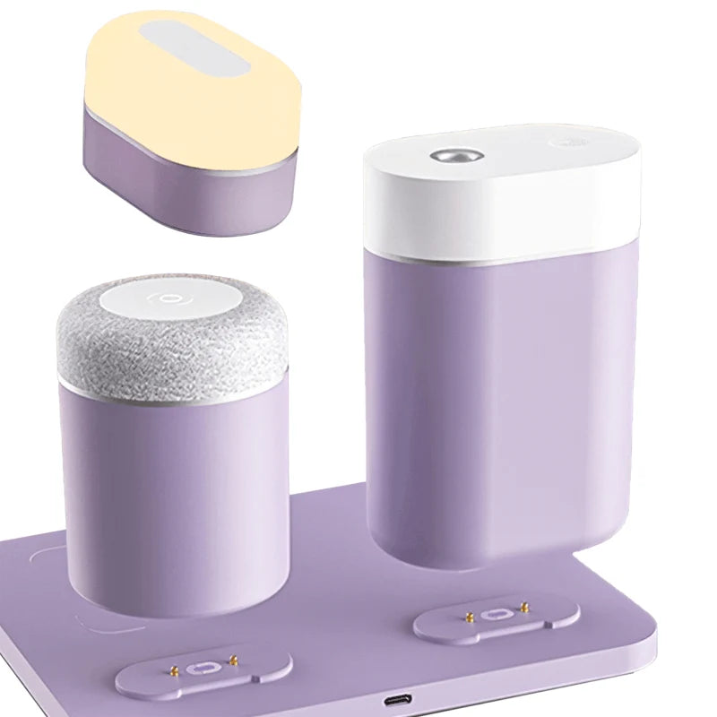 4-In-1 Wireless Charger, Humidifier, Speaker & Night Light Set