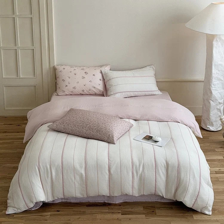 4-Piece Bedding Set Reversible Cotton Gauze All-Season