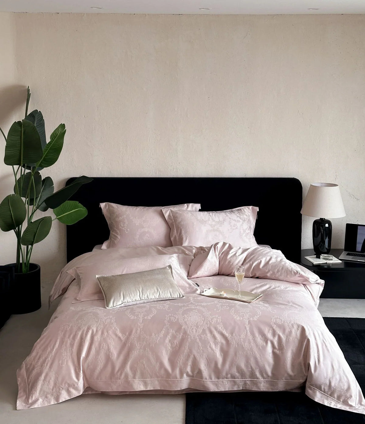 4-Piece Bedding Set Satin Damask Jacquard Breathable
