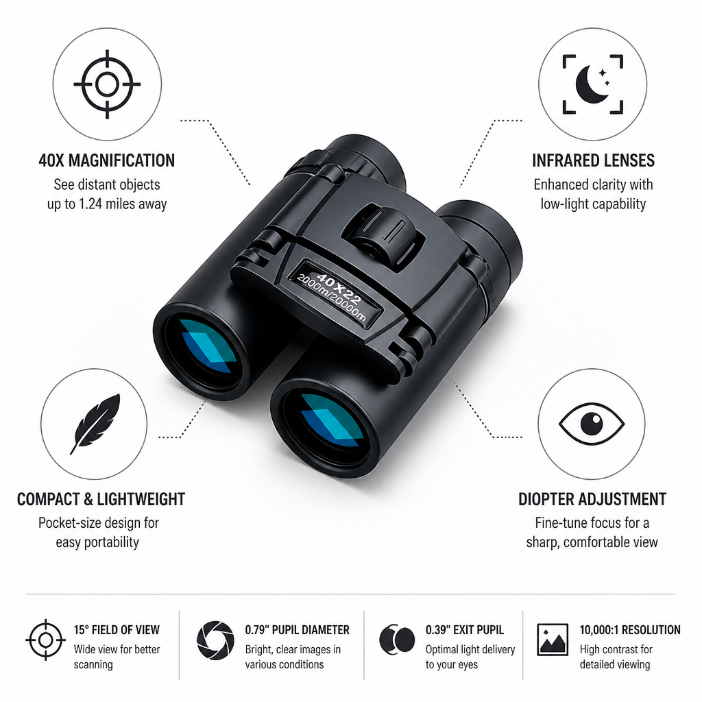 40x Magnification Infrared Binoculars