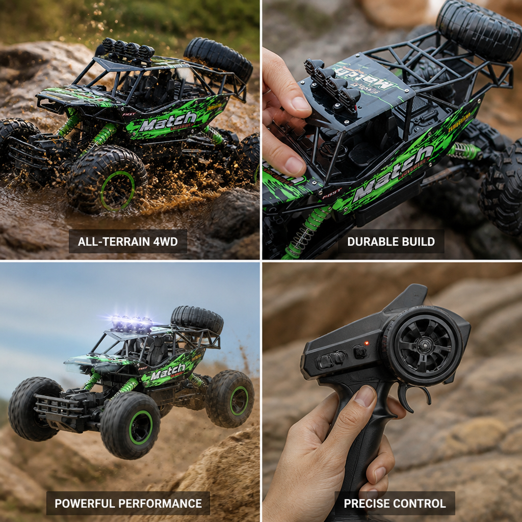 4WD Metal-Body Remote-Controlled Monster Truck