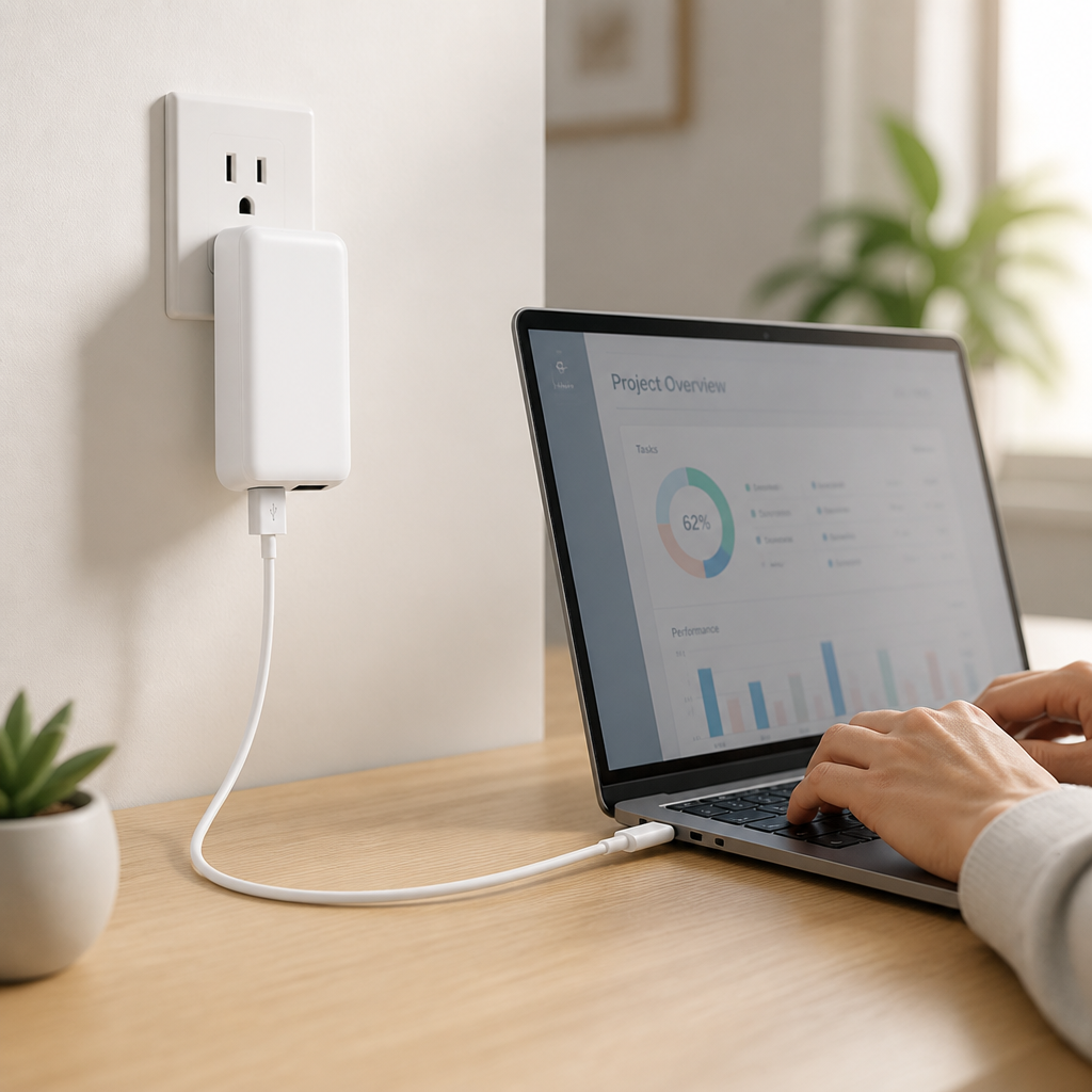 65W Fast-Charging Dual-Port USB Wall Charger (Type A + C)