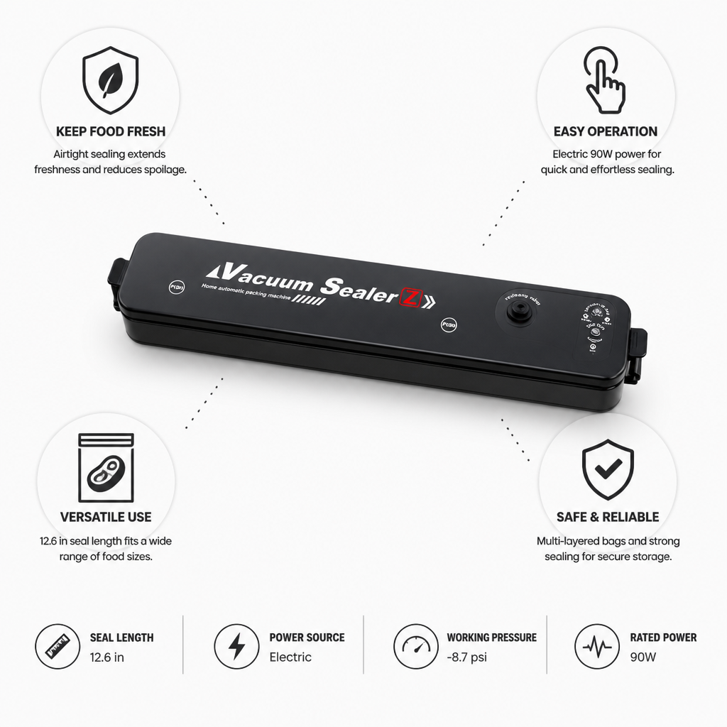 90W Electric Vacuum Sealer (Includes 50 Bags)