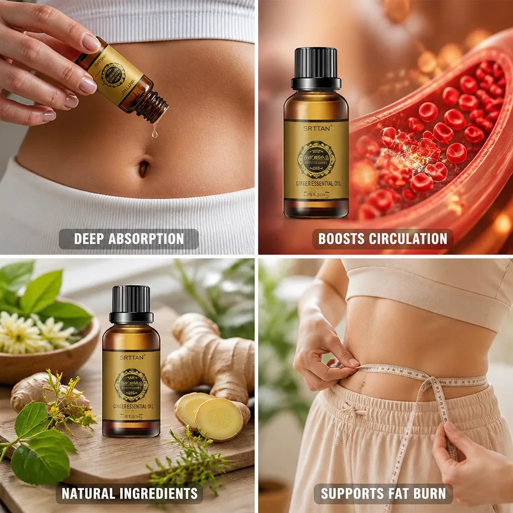 Abdominal Slimming Serum Ginger Essential Oil Plant-Based